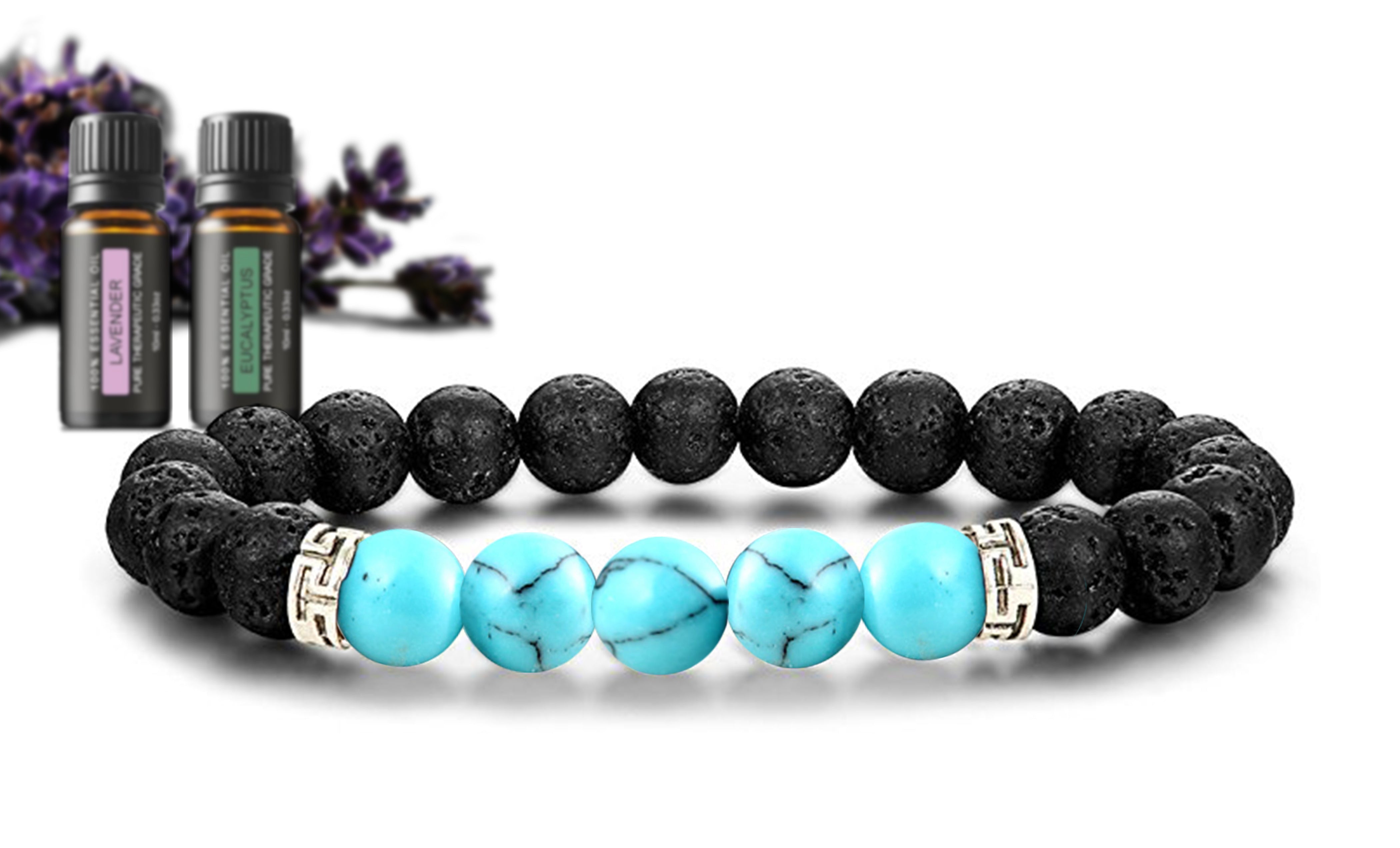 Lava Stone Chakra Diffuser Bracelet with Optional Essential Oils