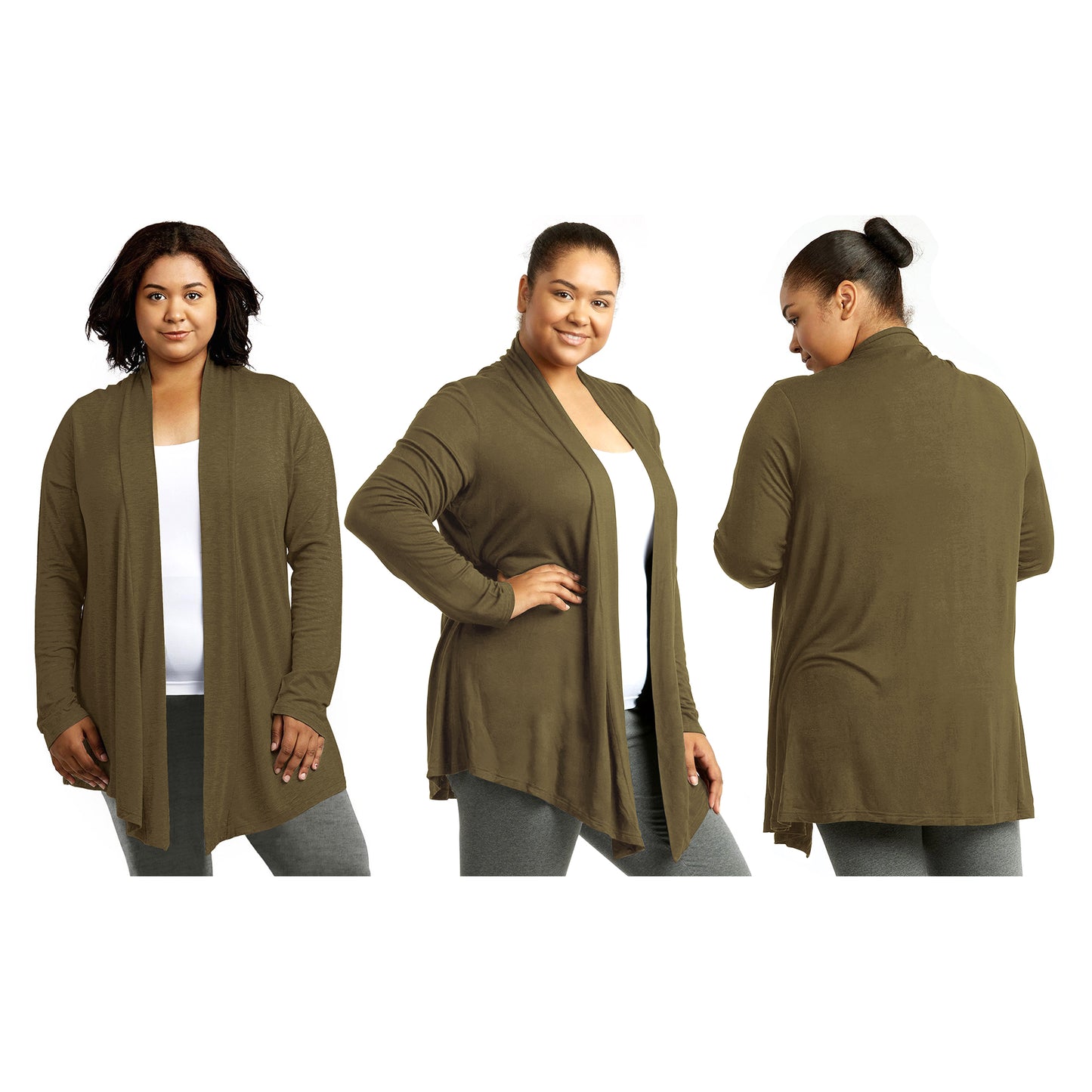 Women's Casual Long Sleeve Open Front Lightweight Drape Cardigan