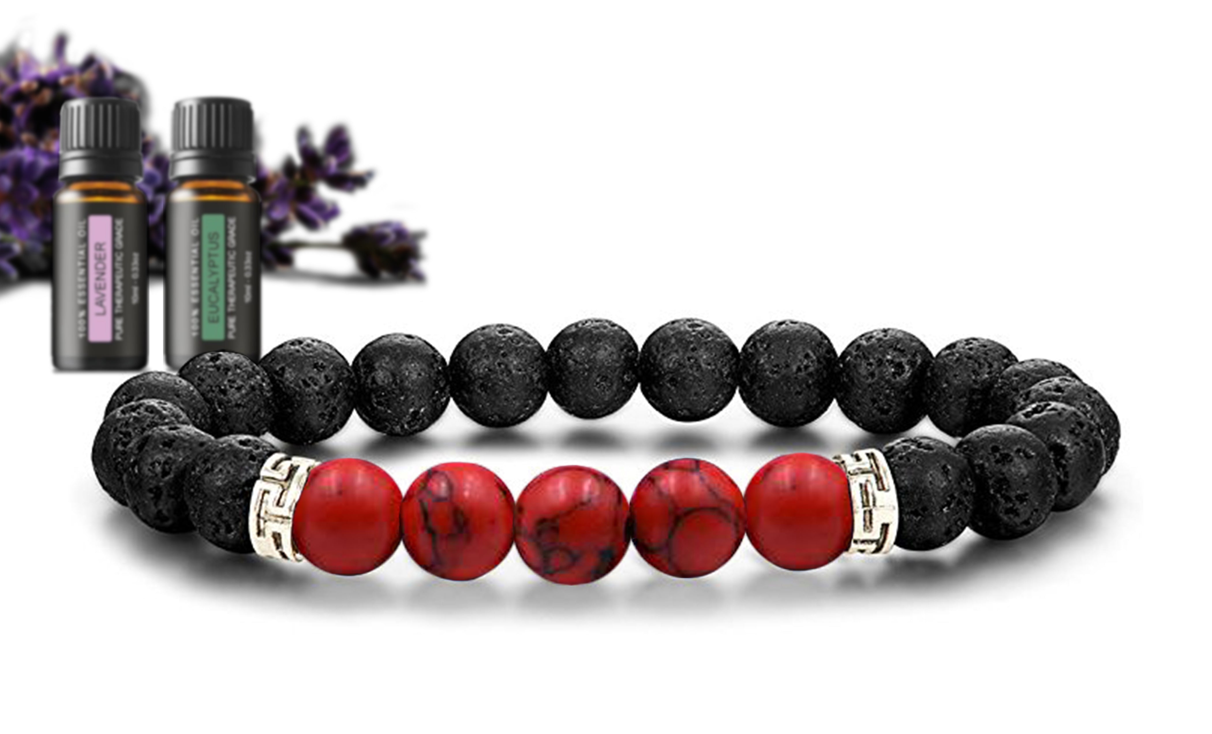 Lava Stone Chakra Diffuser Bracelet with Optional Essential Oils
