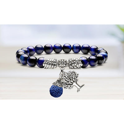 Tree of Life Bohemian Lava Diffuser Bracelet with Optional Essential Oils