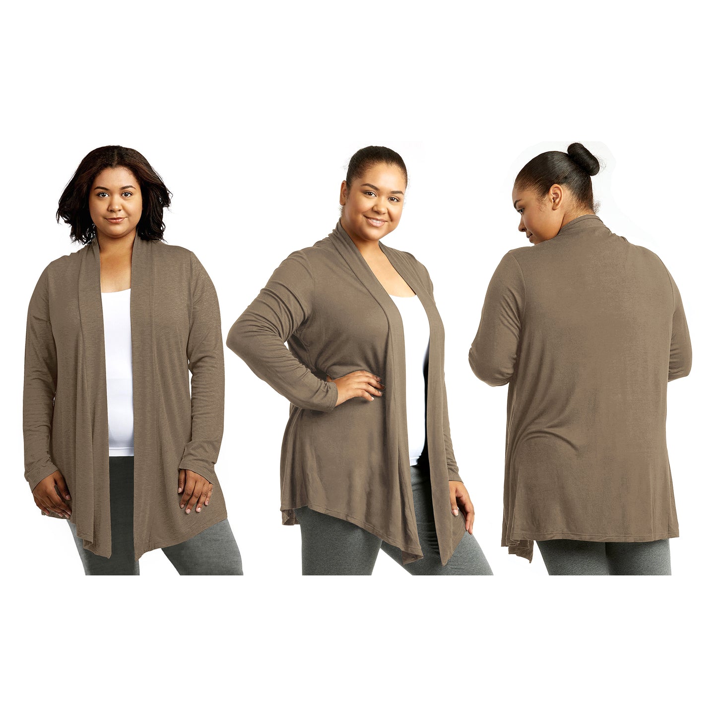 Women's Casual Long Sleeve Open Front Lightweight Drape Cardigan