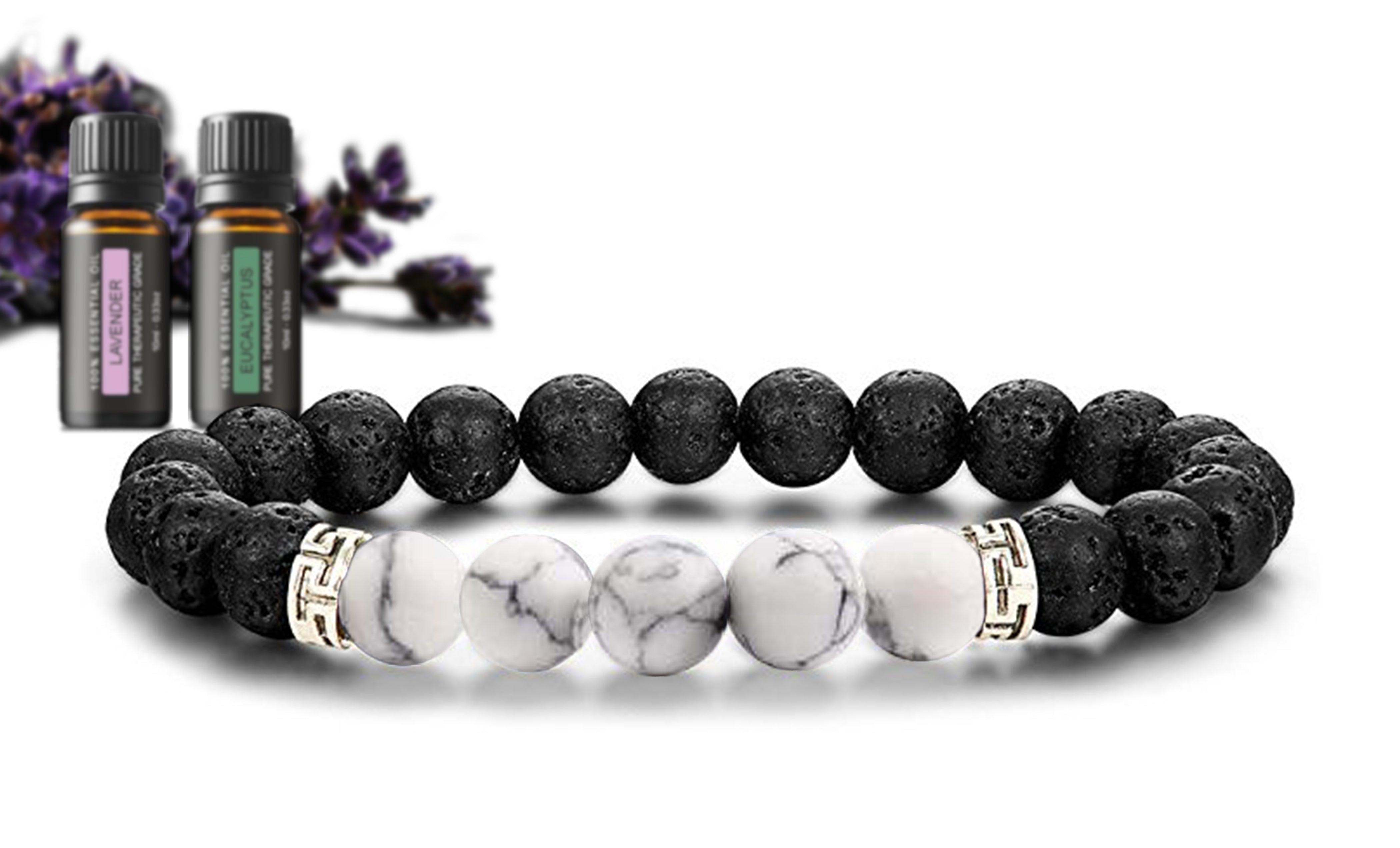 Lava Stone Chakra Diffuser Bracelet with Optional Essential Oils