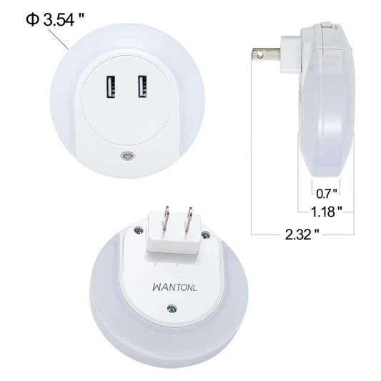 LED Night Light Dual USB Outlets