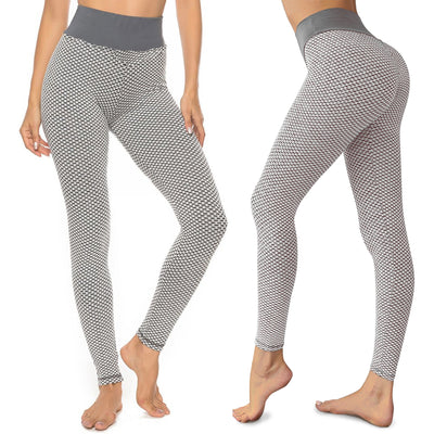 Women's High Waist Butt Lift Tummy Control Yoga Pants Textured Leggings