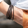 Men's Leather Bracelet with Magnetic Clasp