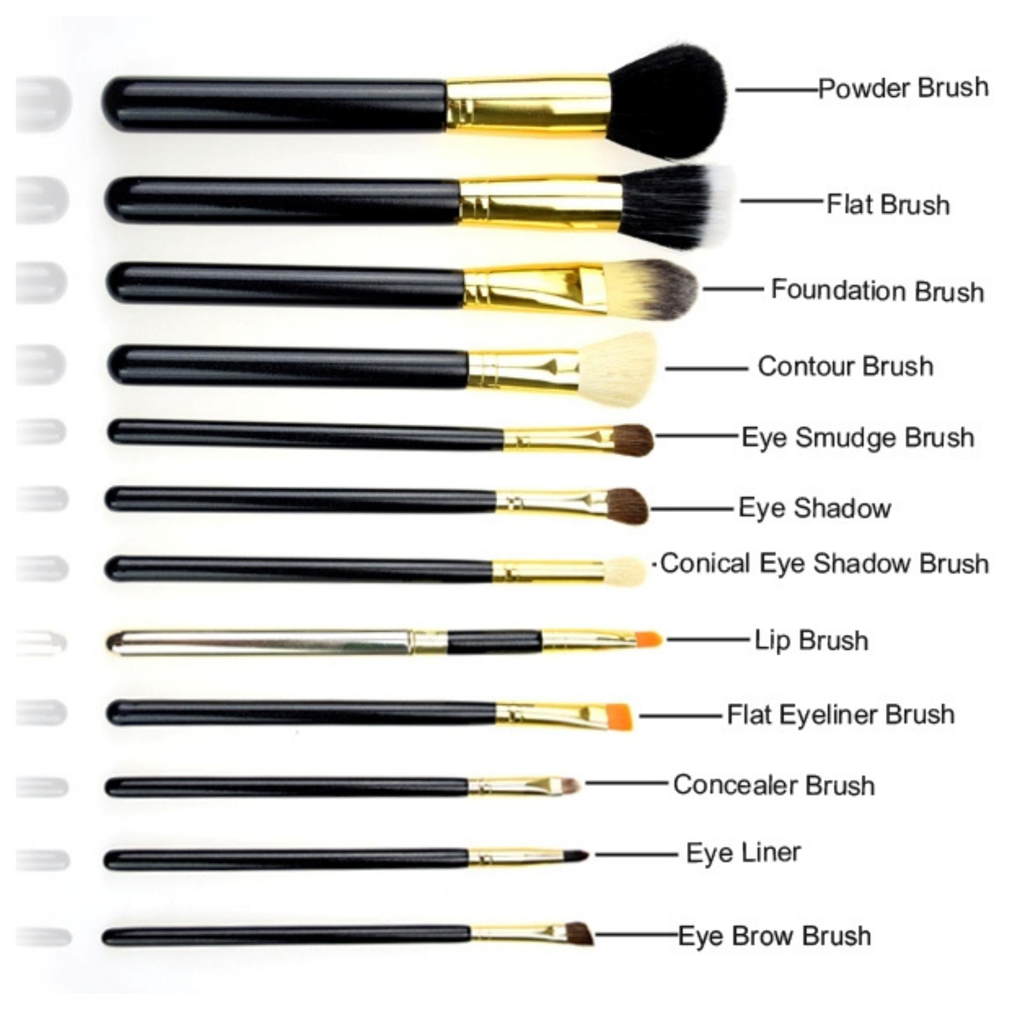 12-Piece Travel Professional Makeup Brushes Set with Case