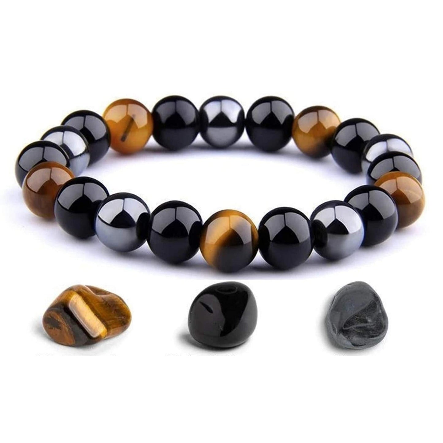 Tiger Eye Hematite Bracelet for Men and Women