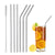 Reusable Stainless Steel Metal Drinking Straws with 1 Cleaning Brush