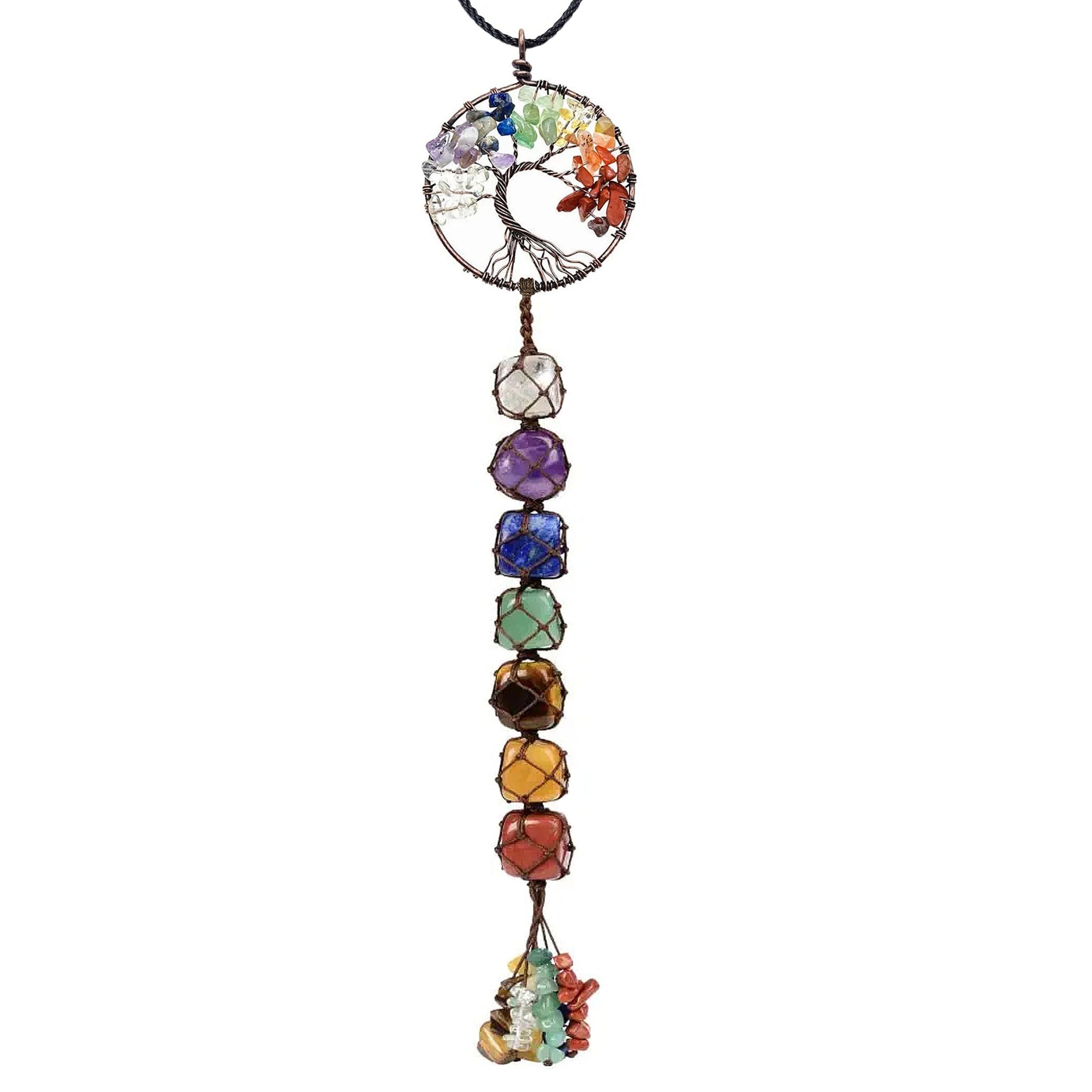 Tree of Life Healing Crystals 7 Chakra Hanging Wall Ornament