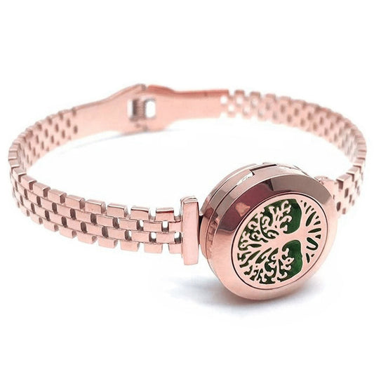 Tree of Life Designer Essential Oil Diffuser Bracelet with Optional Oils