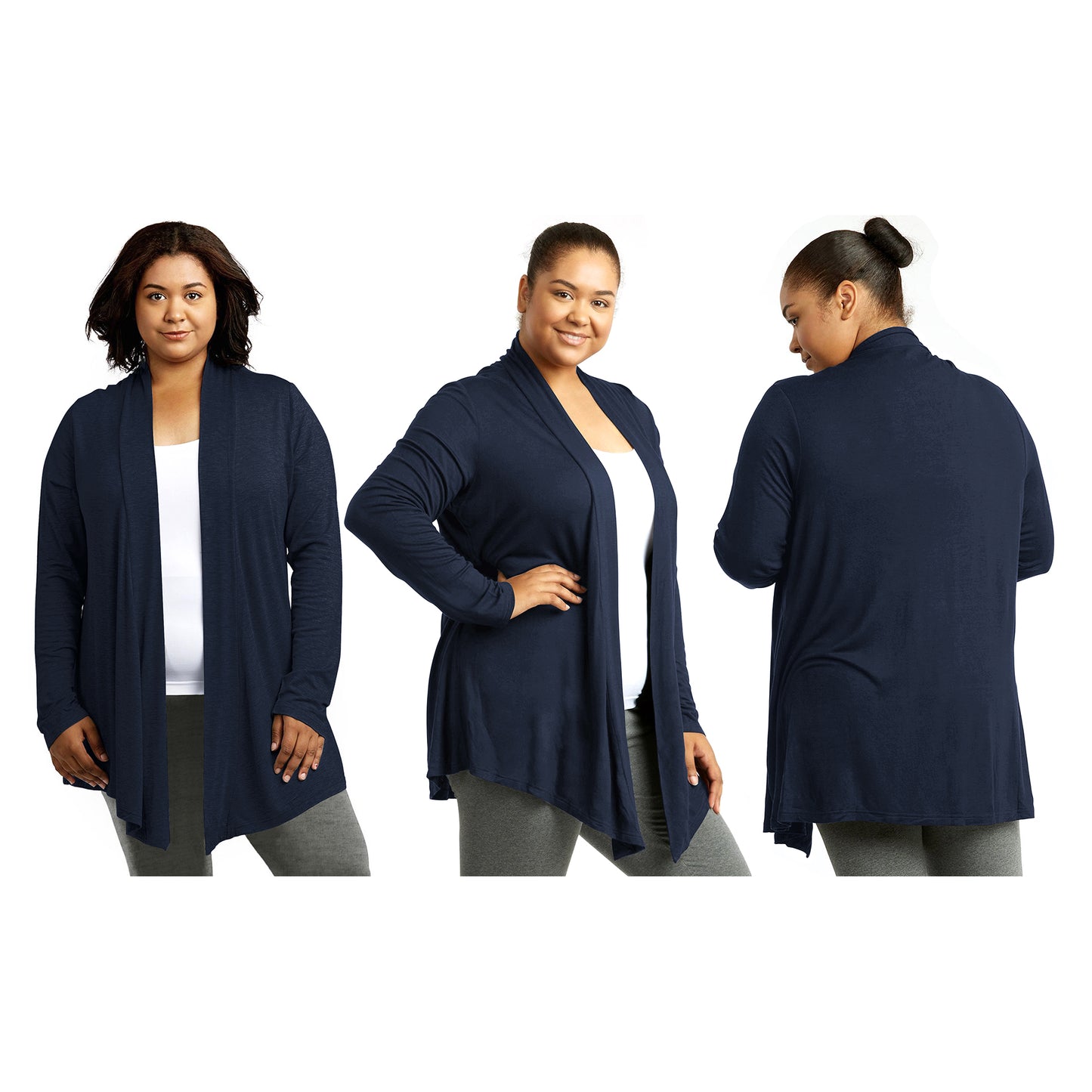 Women's Casual Long Sleeve Open Front Lightweight Drape Cardigan