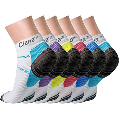 Ankle-Length Compression Socks (6-Pairs)