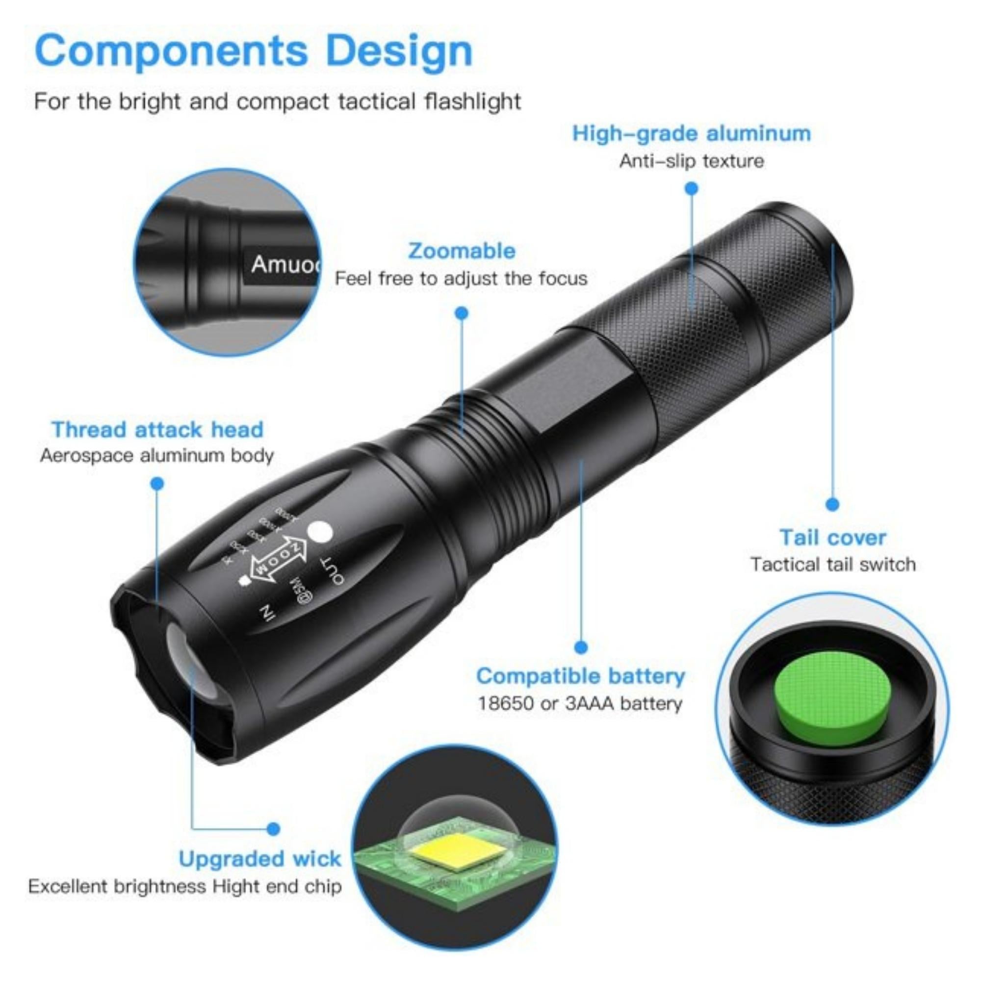 Military Grade WaterProof Tactical LED Flashlight