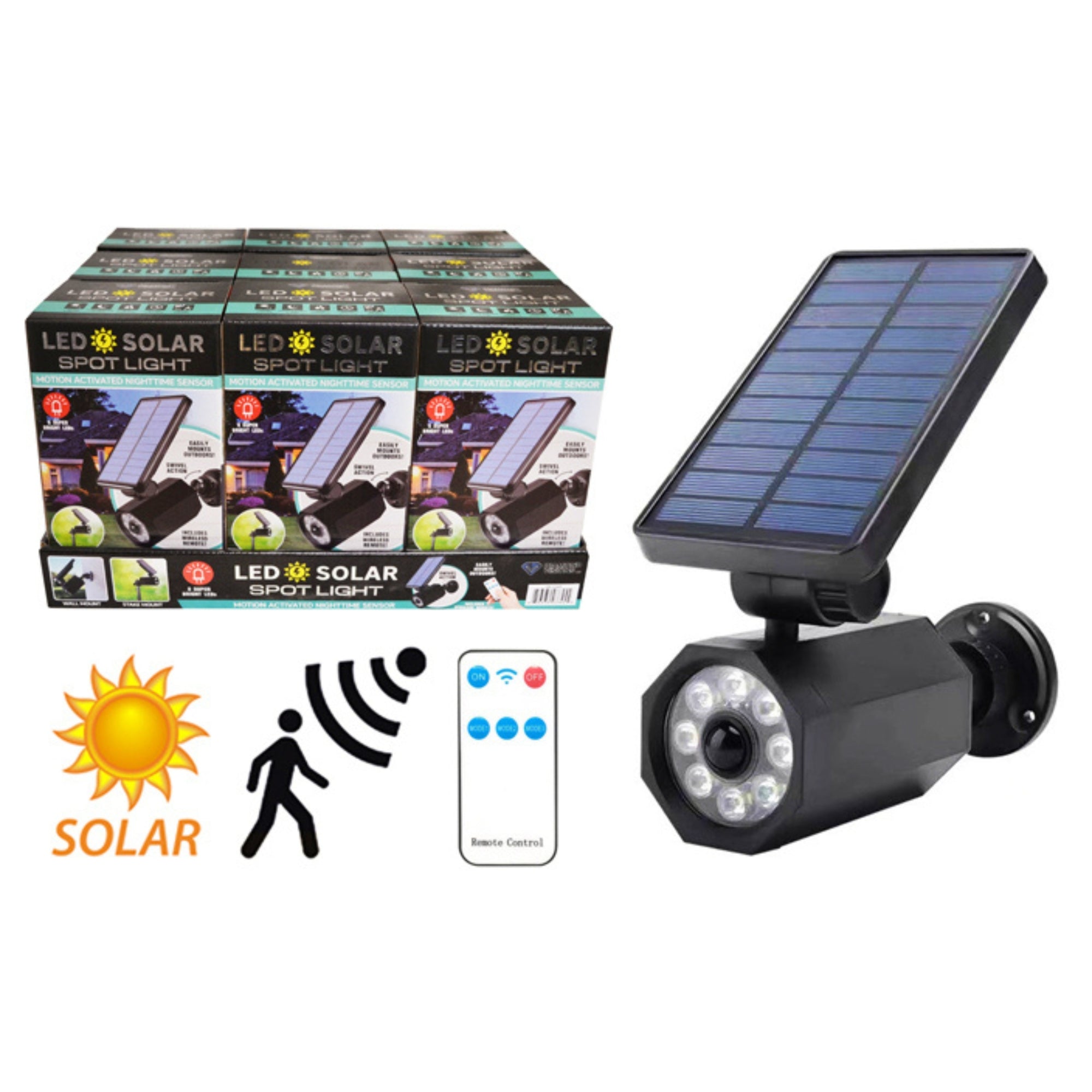 LED Solar Spotlight with Remote