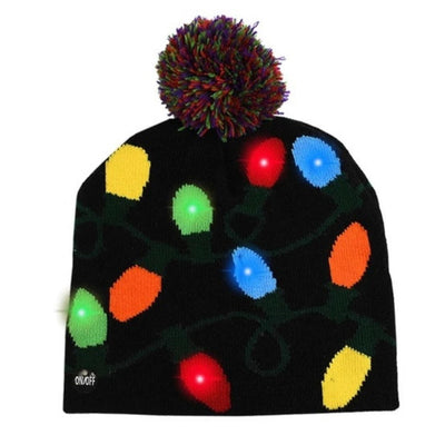 Warm LED Christmas Hats Bulb Light Up Beanie Hat
