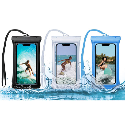 Multipack Waterproof Cellphone Pouch with Neck Cord (3-Pack)