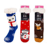 3-Piece Sherpa Socks w/ Non-slip Bottom Animals