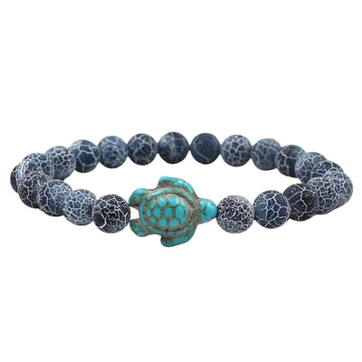 Men's Natural Stone Turtle Chakra Bracelet by Akor