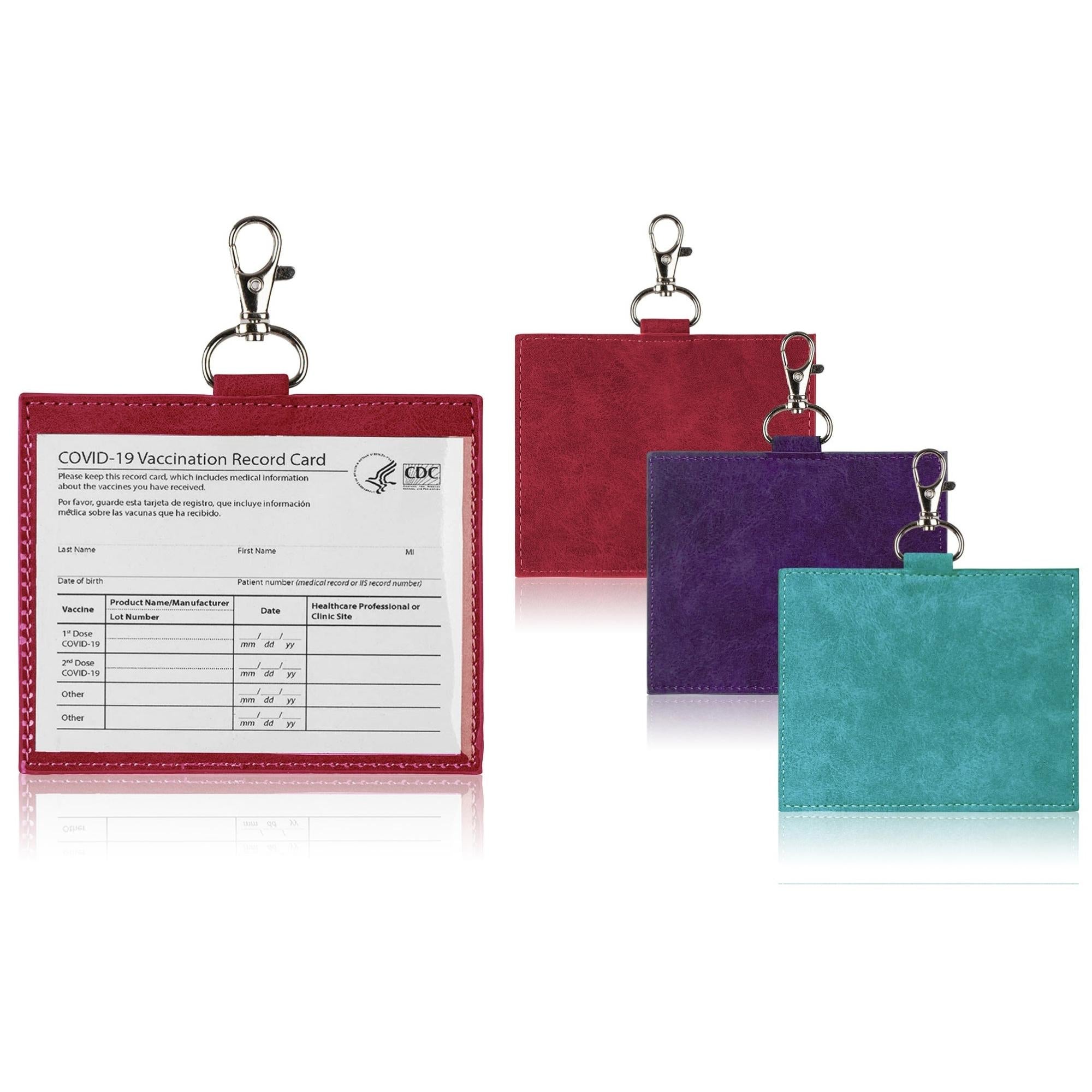 CDC Vaccination Card Protector with Hook (3-Pack)
