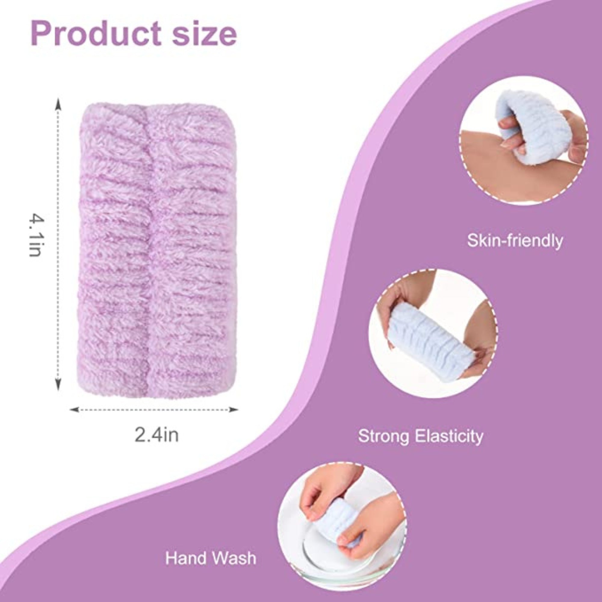 3-Pairs Wrist Wash Towel Band Wristband Scrunchies for Washing Face