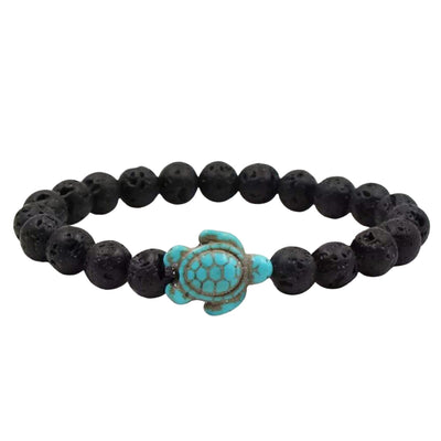 Men's Natural Stone Turtle Chakra Bracelet by Akor