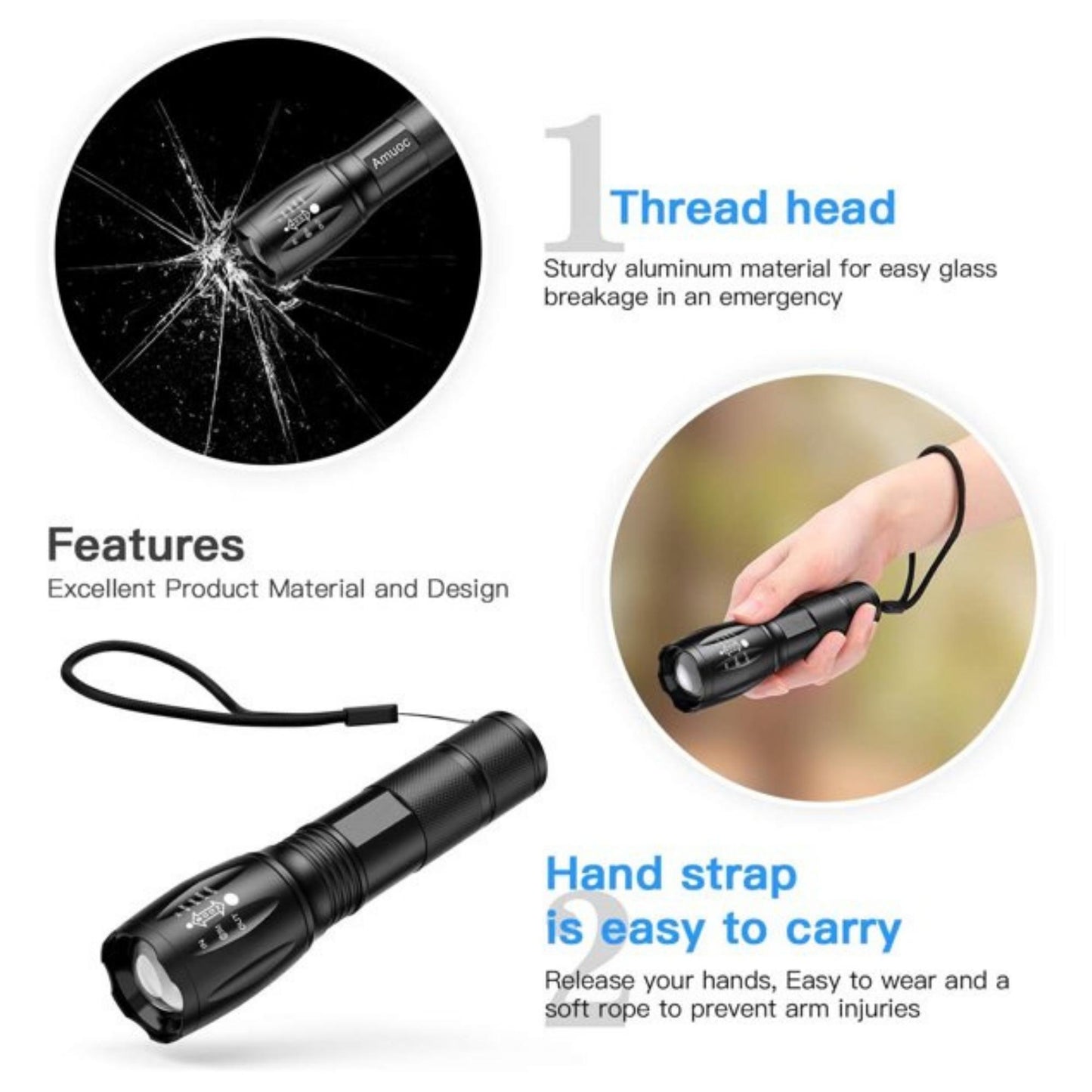 Military Grade WaterProof Tactical LED Flashlight