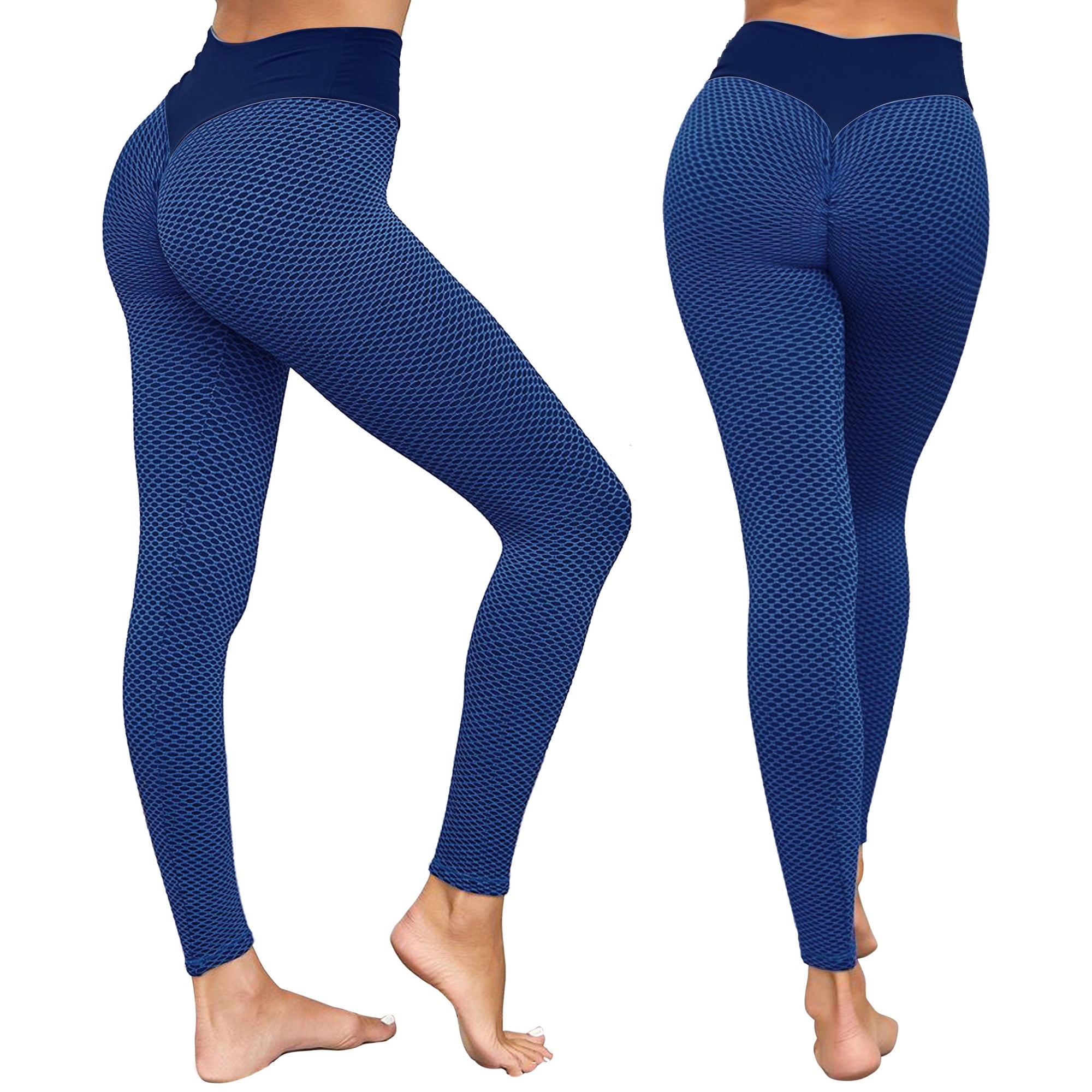 Women's High Waist Butt Lift Tummy Control Yoga Pants Textured Leggings