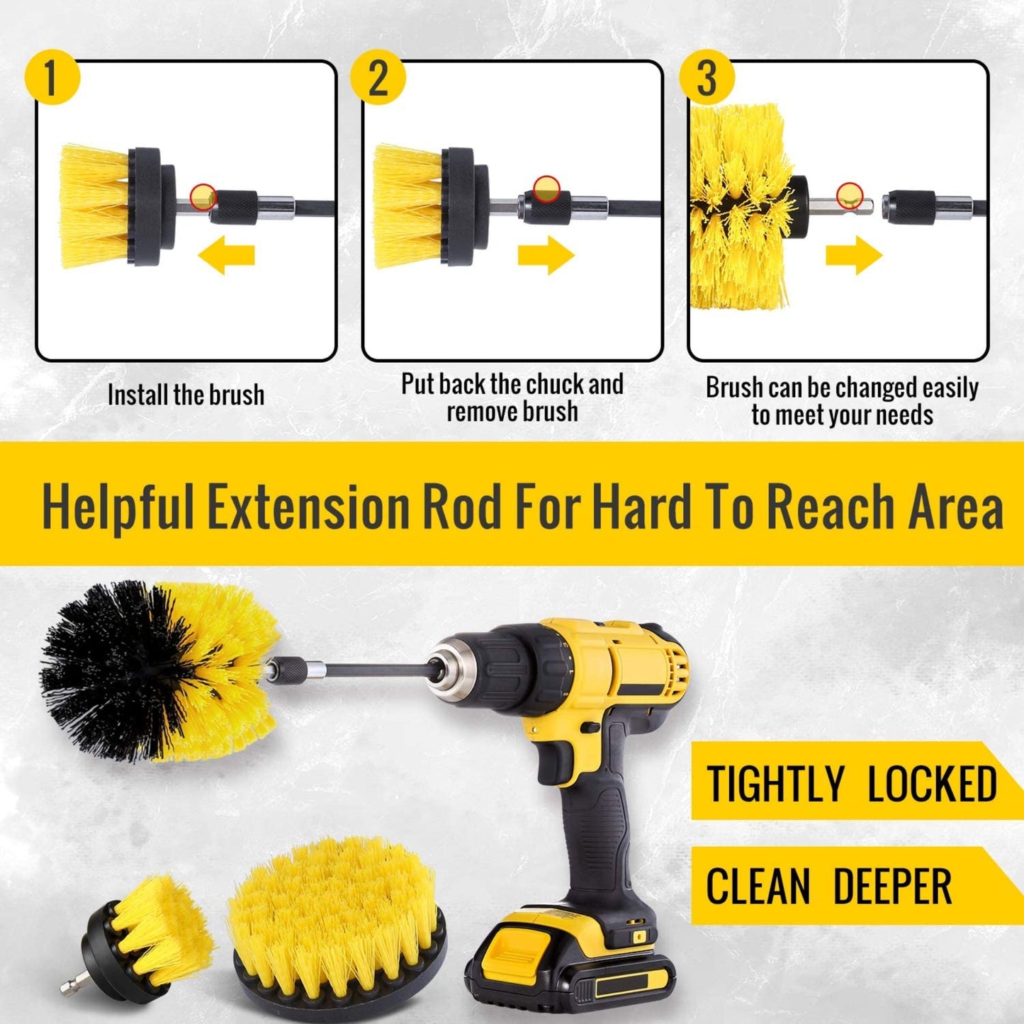 All Purpose Power Scrubber Drill Brush Set