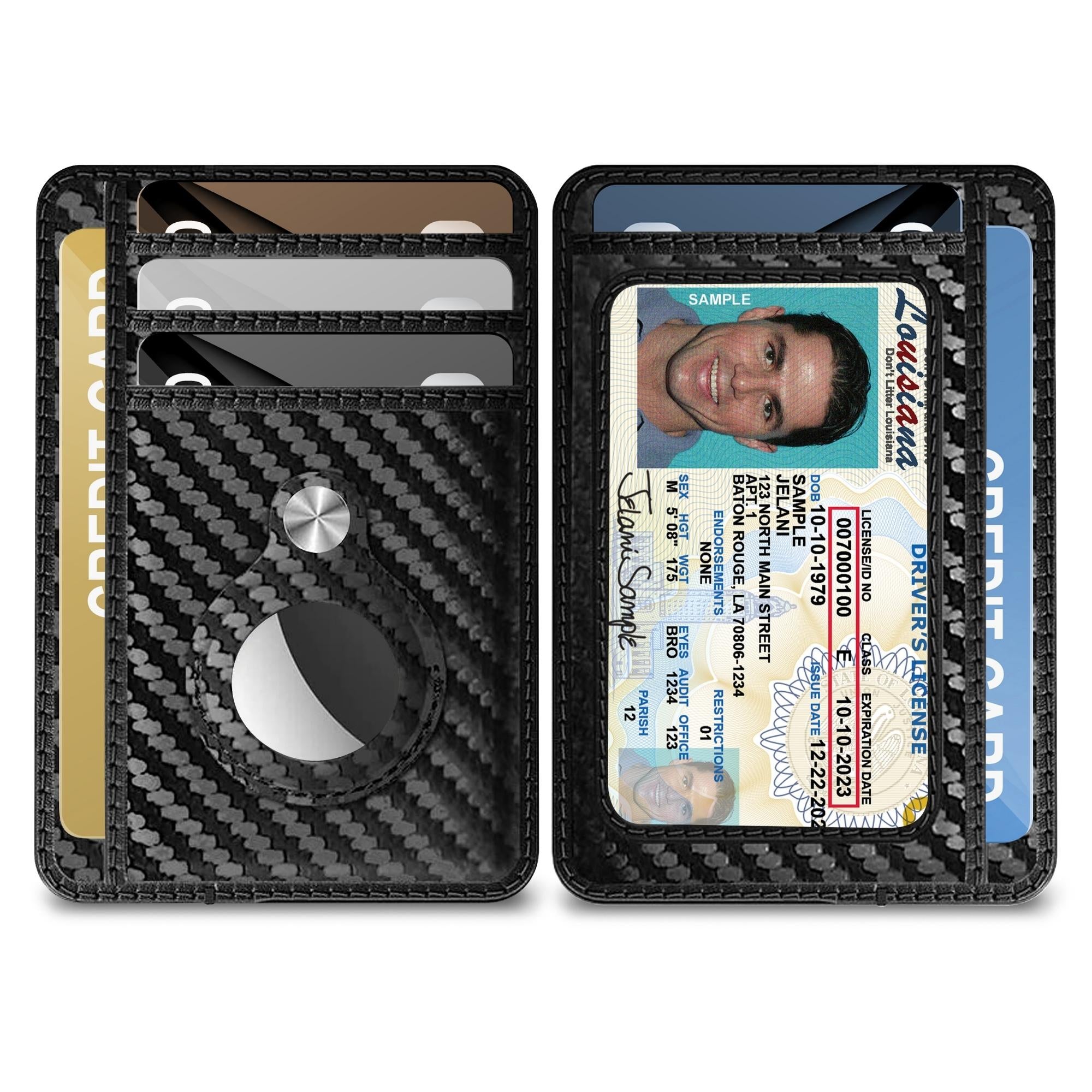 typecase Mens Wallet Card Holder: Pop Up Aluminum Case, Carbon Fiber  Leather, Smart, RFID Blocking, Slim, Minimalist, Front Pocket - 9-14 Card