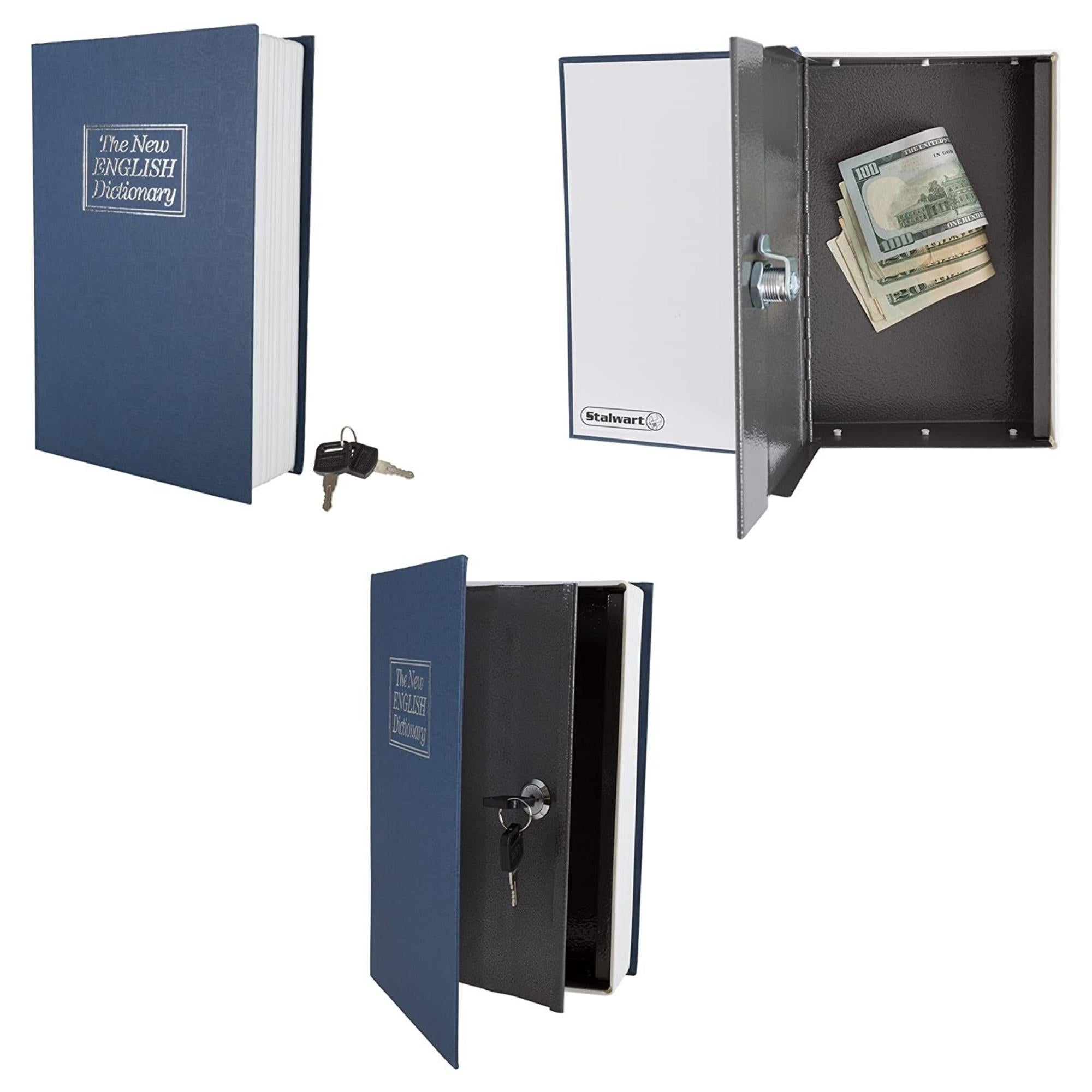 Large The New English Dictionary Faux Book - Diversion Metal Safe with Lock and Two Keys