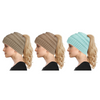 Women's Soft-Knit Ponytail Hat (3-Pack)