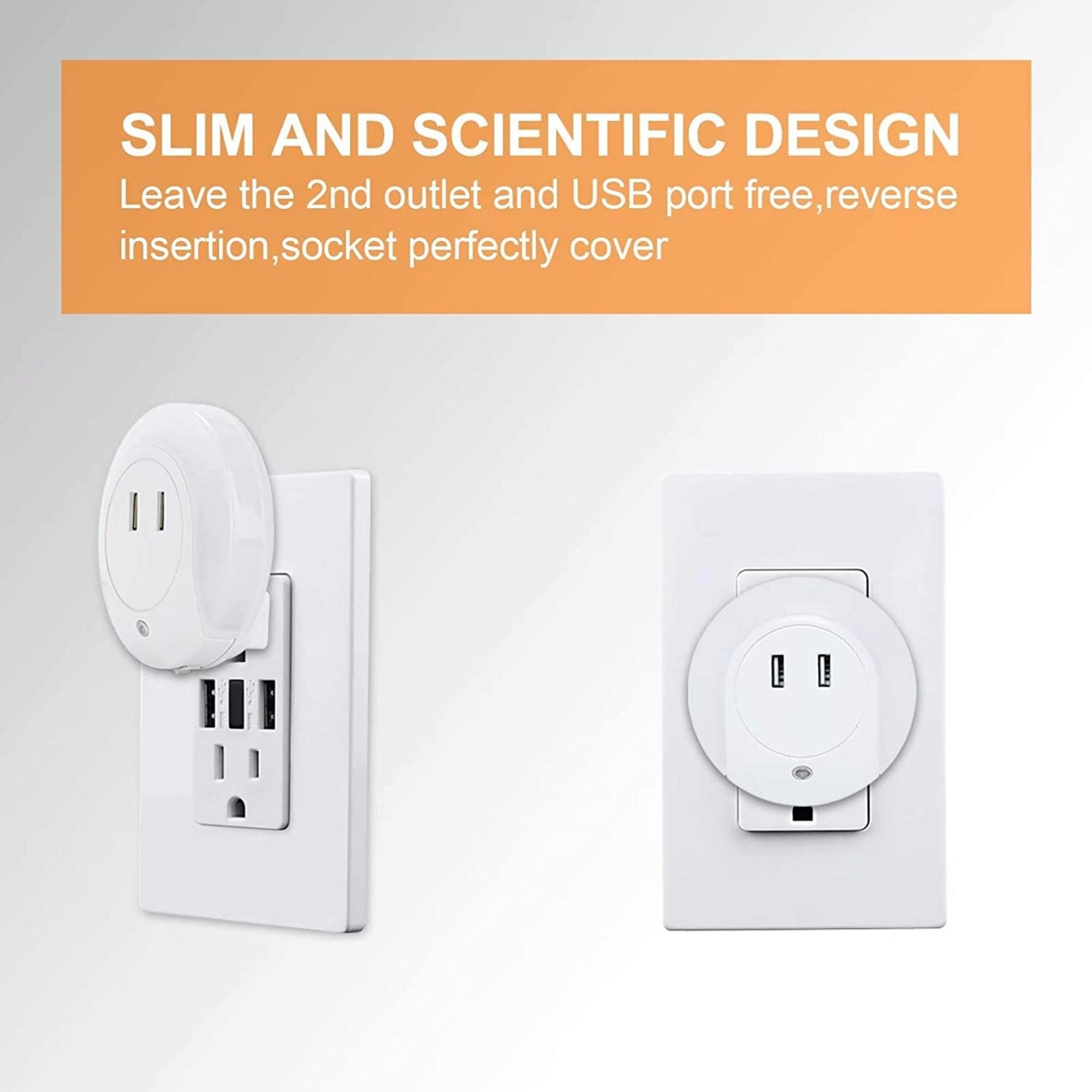 LED Night Light Dual USB Outlets