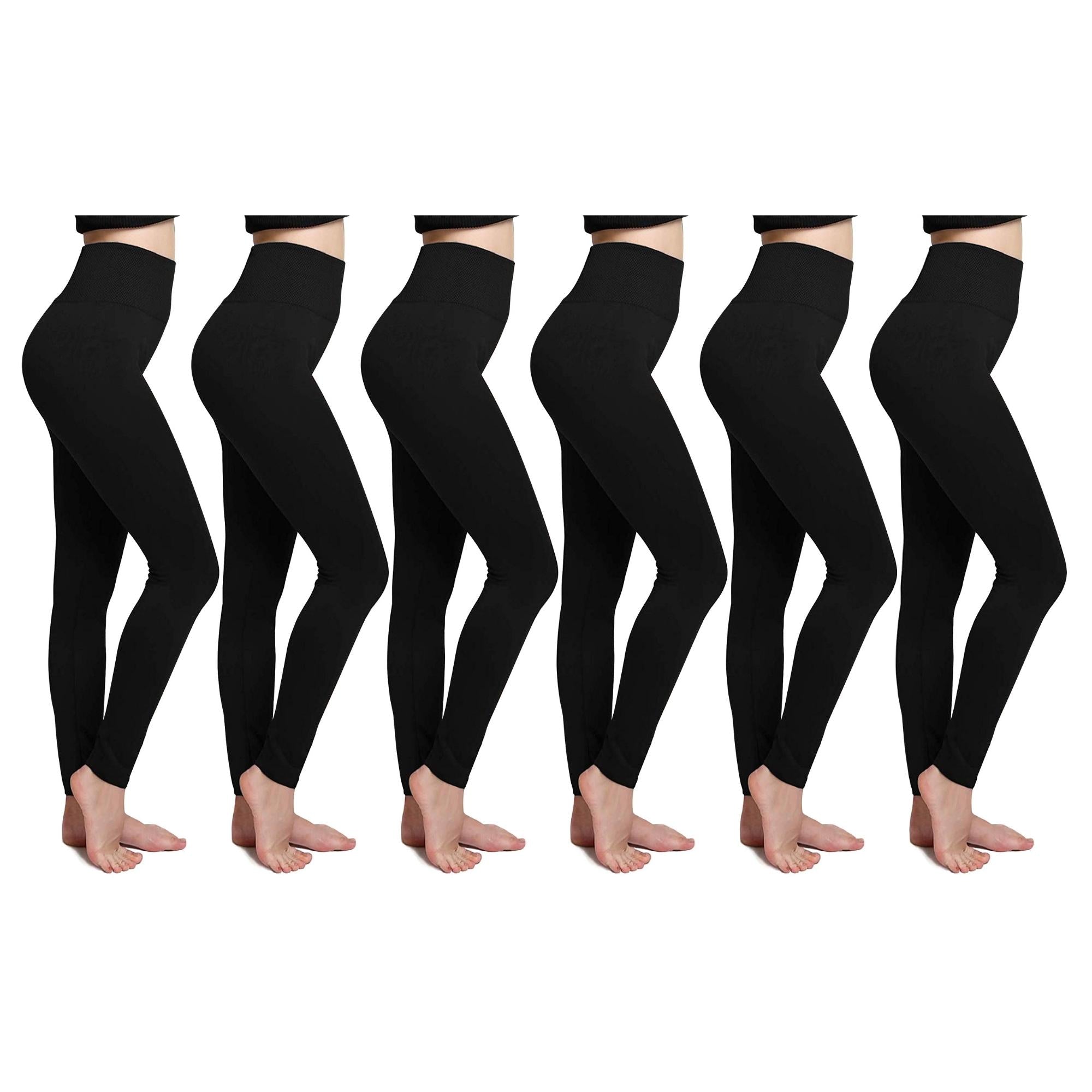 6-Pack: Women's Cozy Fleece-Lined Seamless Leggings