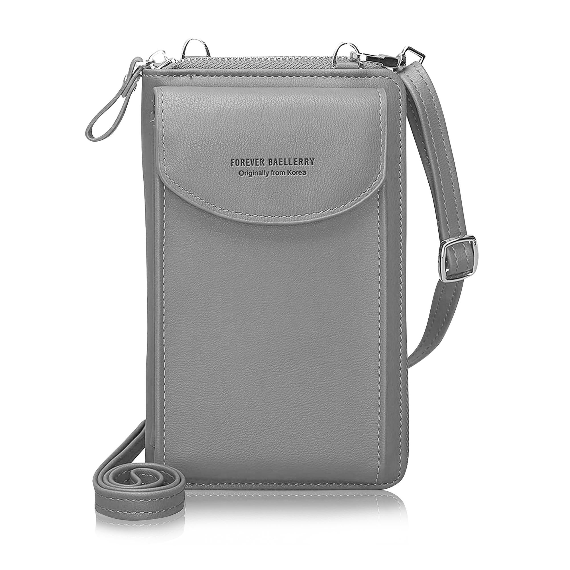 Faux Leather Portable Crossbody Shoulder Bag Cell Phone Purse