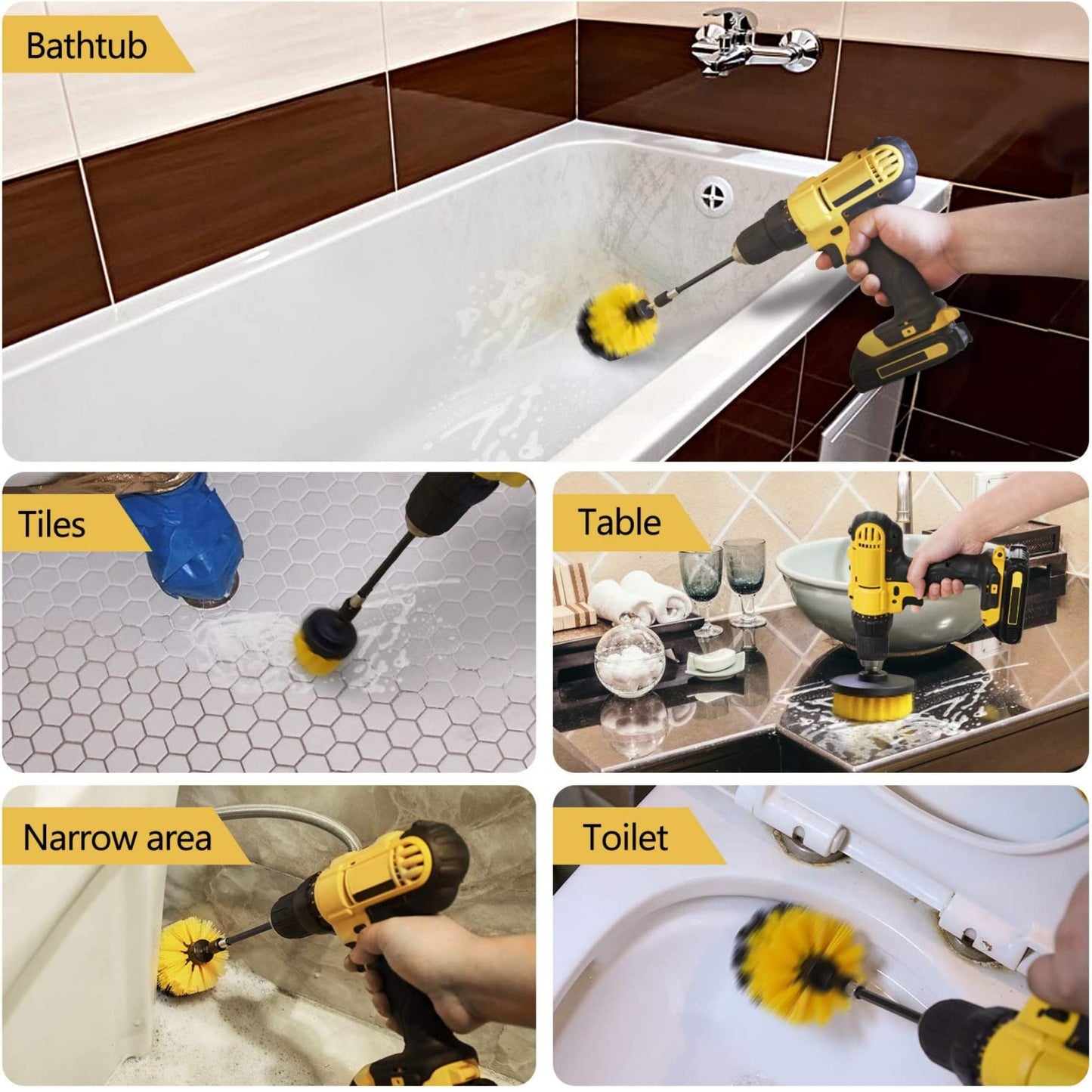 All Purpose Power Scrubber Drill Brush Set