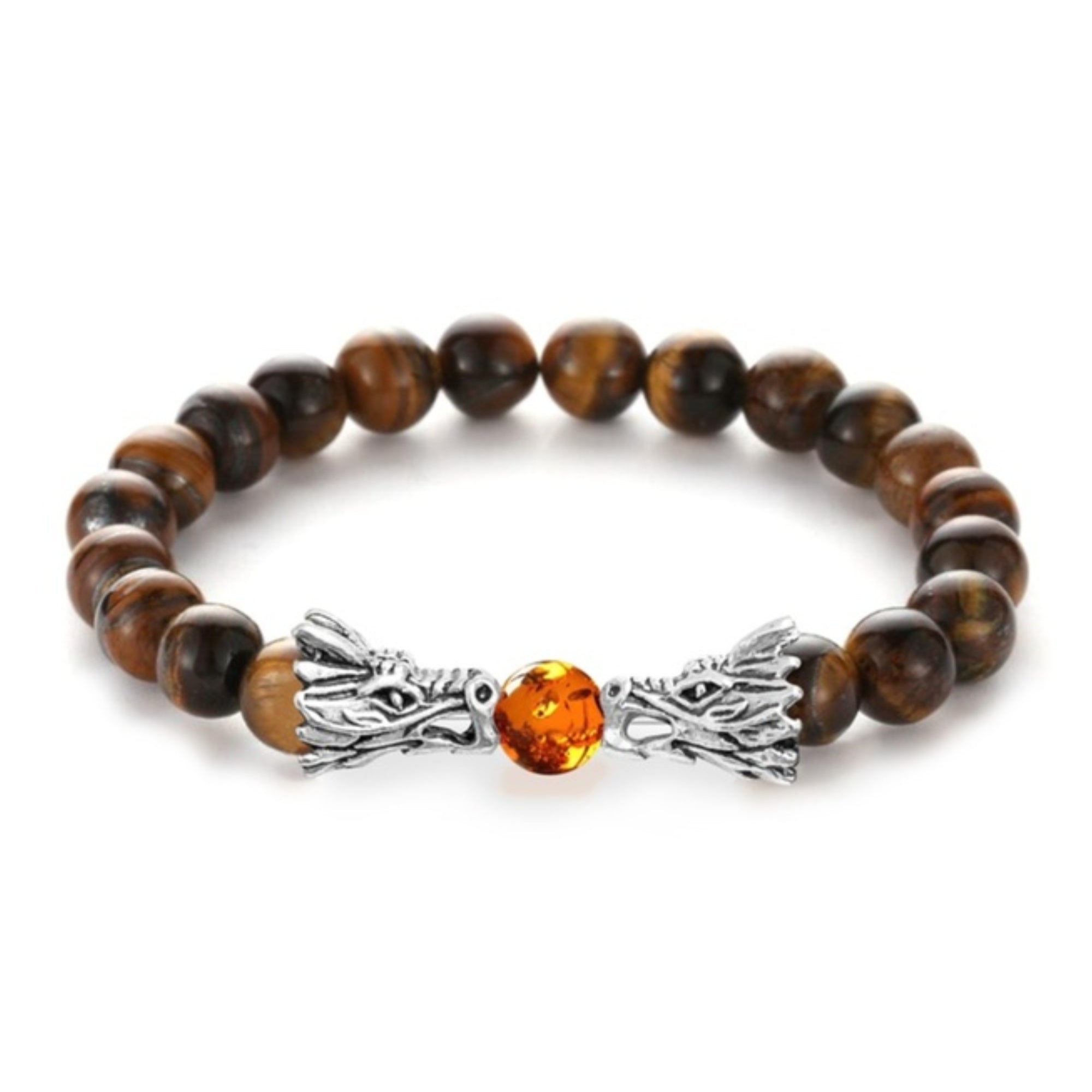 Natural Lava Howlite Stone Dragon Bead Bracelet