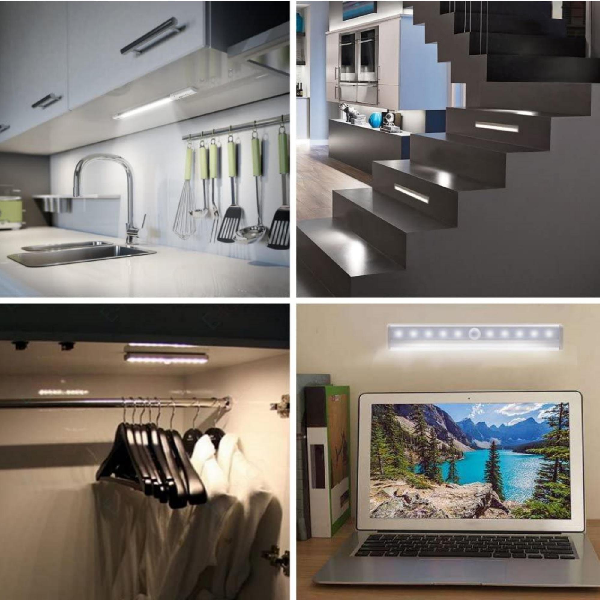 10 LED Motion Sensor Stick-On Light Bar (3 Pack)