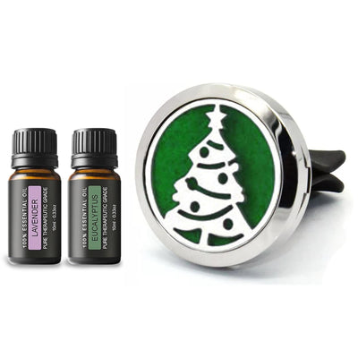 Holiday Themed Aromatherapy Essential Oil Car Vent Diffuser with 2 Optional Oils