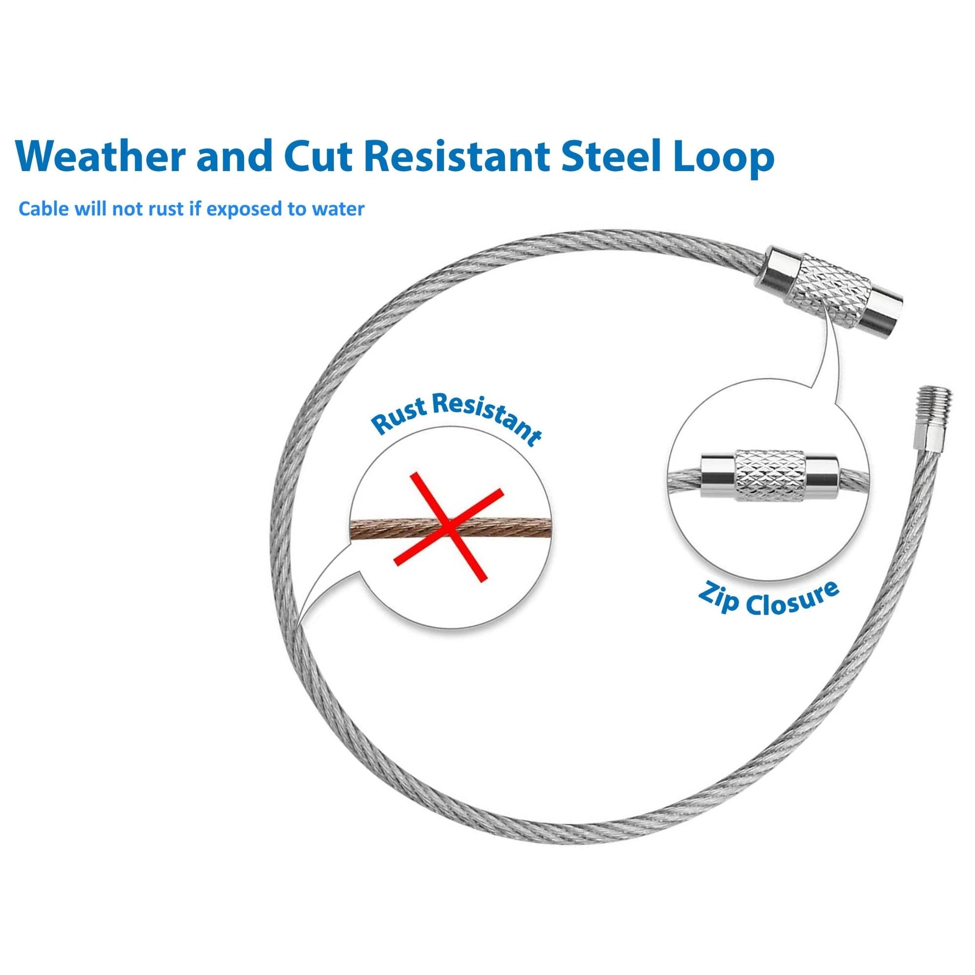 Cruise Luggage Tag Holder Zip Seal & Steel Loops (4-Pack)