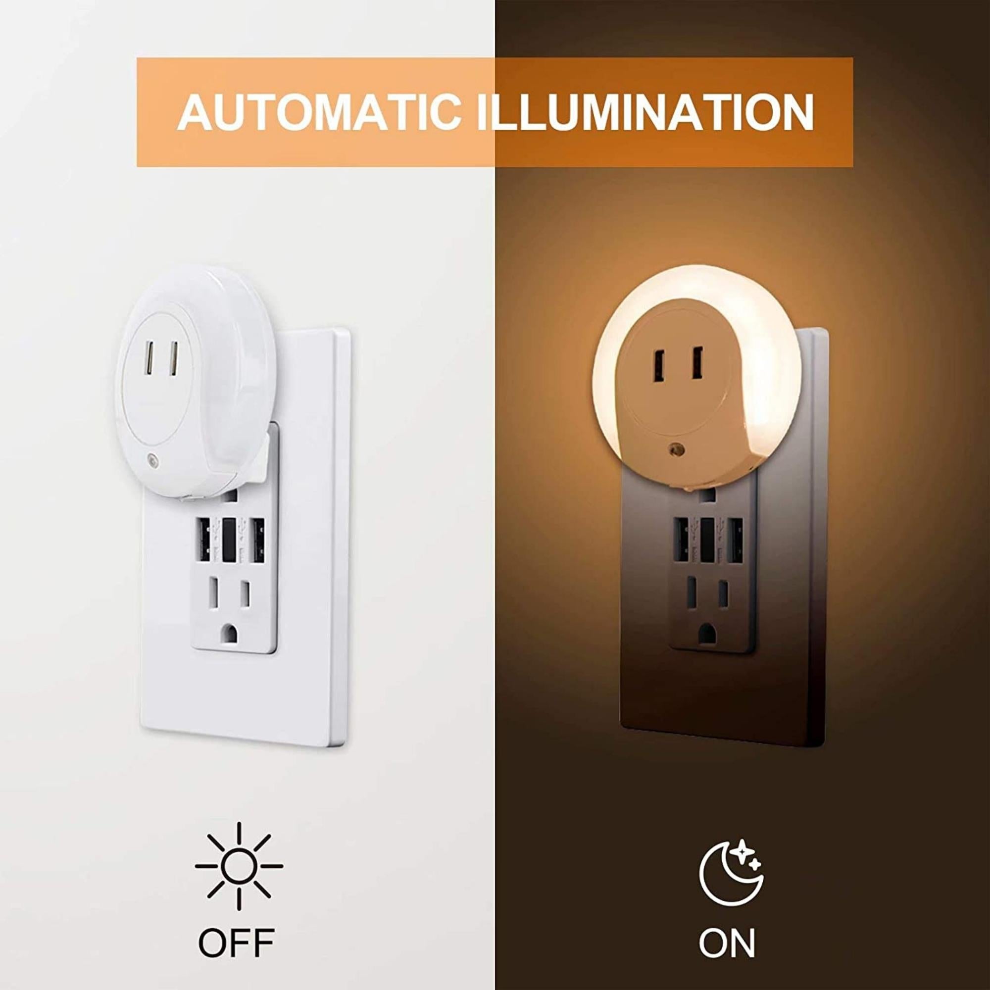 LED Night Light Dual USB Outlets