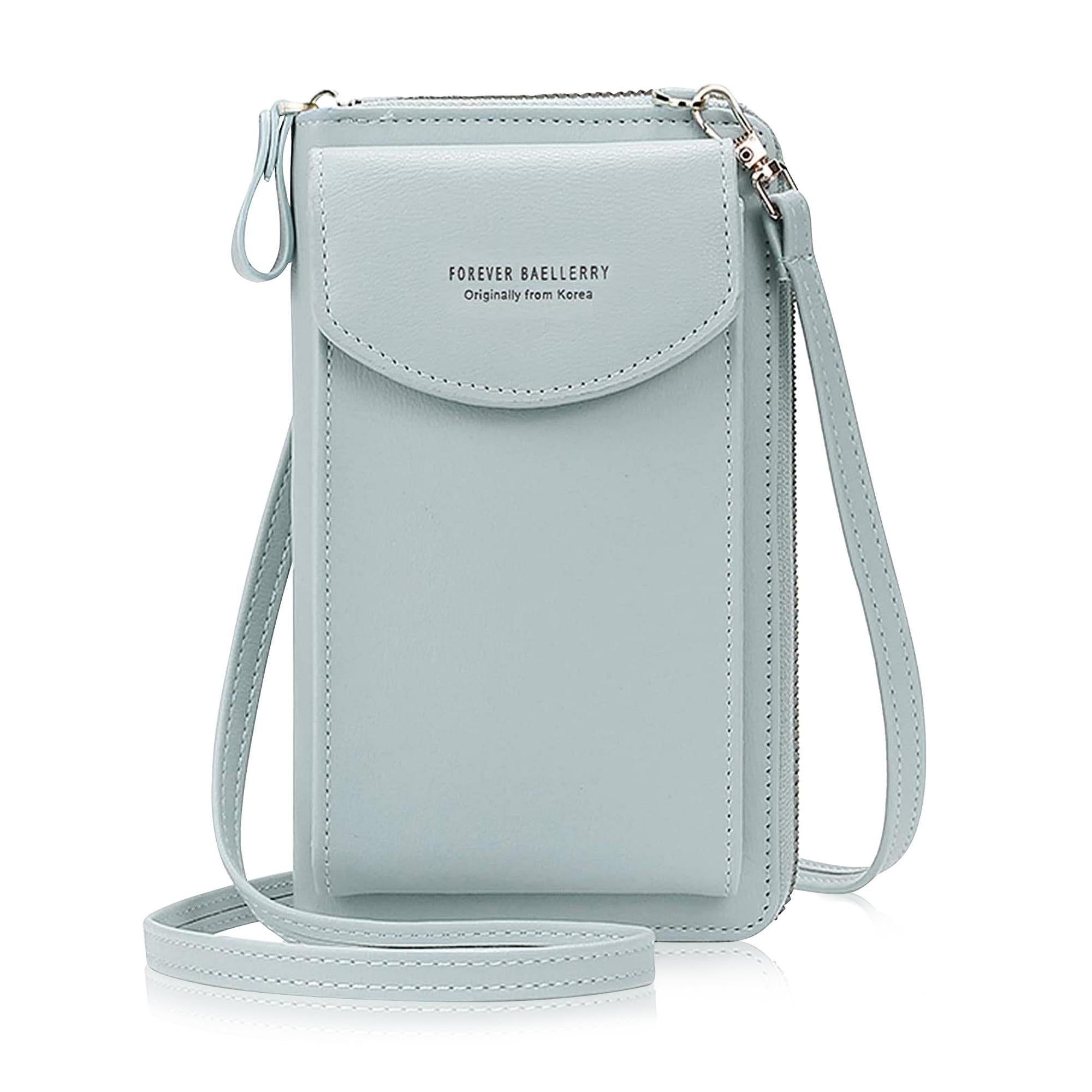 Faux Leather Portable Crossbody Shoulder Bag Cell Phone Purse