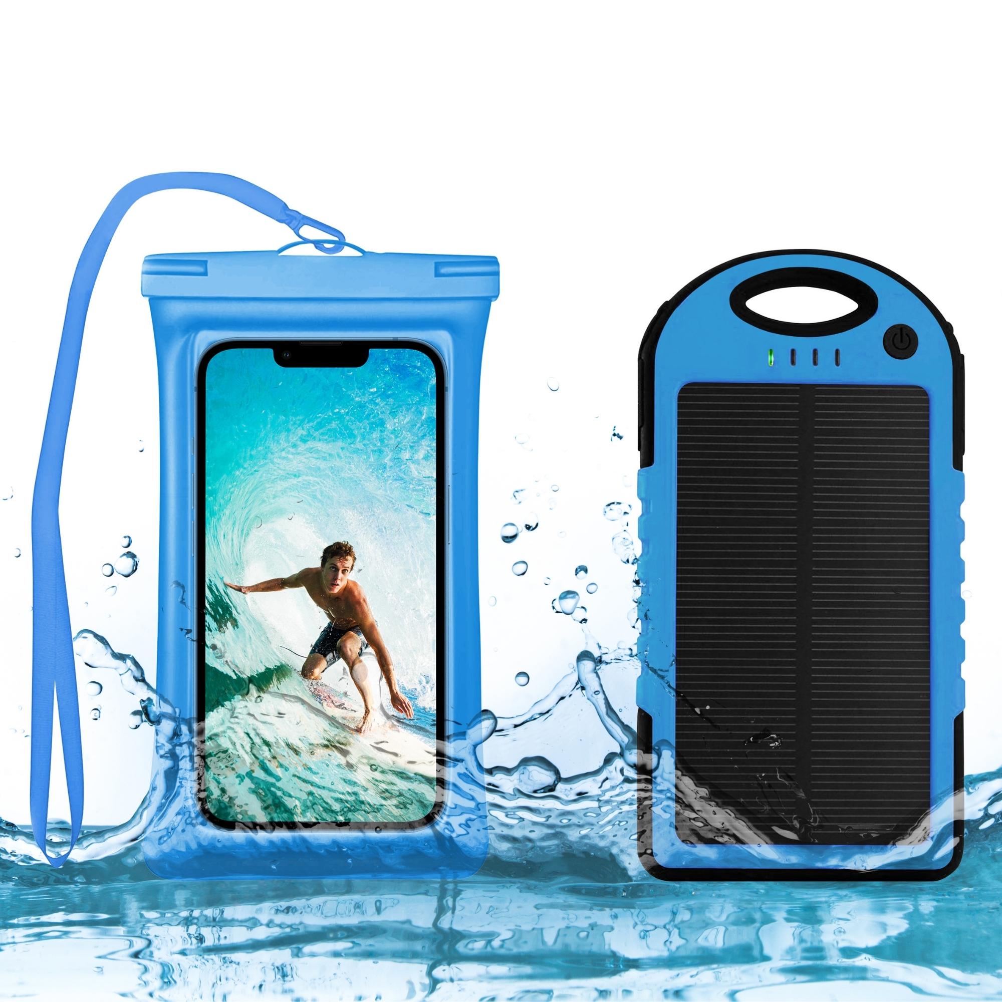 Waterproof Phone Case and 5000 MAH Solar Charger Combo