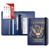 Leather Passport Wallet With Vaccination Card Slot & Elastic Strap