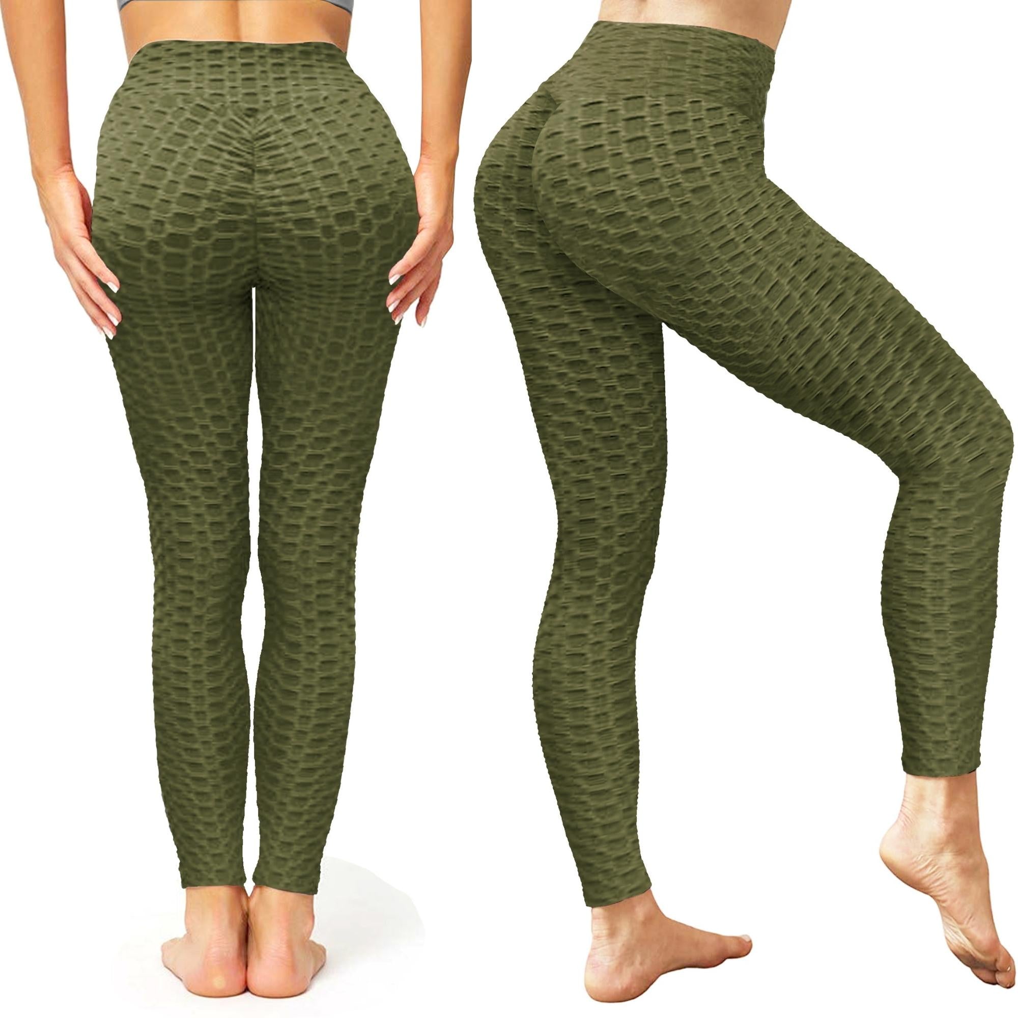 Women's Ruched High-Waist Leggings for Tummy Control & Yoga