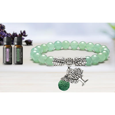 Tree of Life Bohemian Lava Diffuser Bracelet with Optional Essential Oils