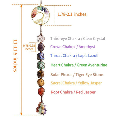 Tree of Life Healing Crystals 7 Chakra Hanging Wall Ornament