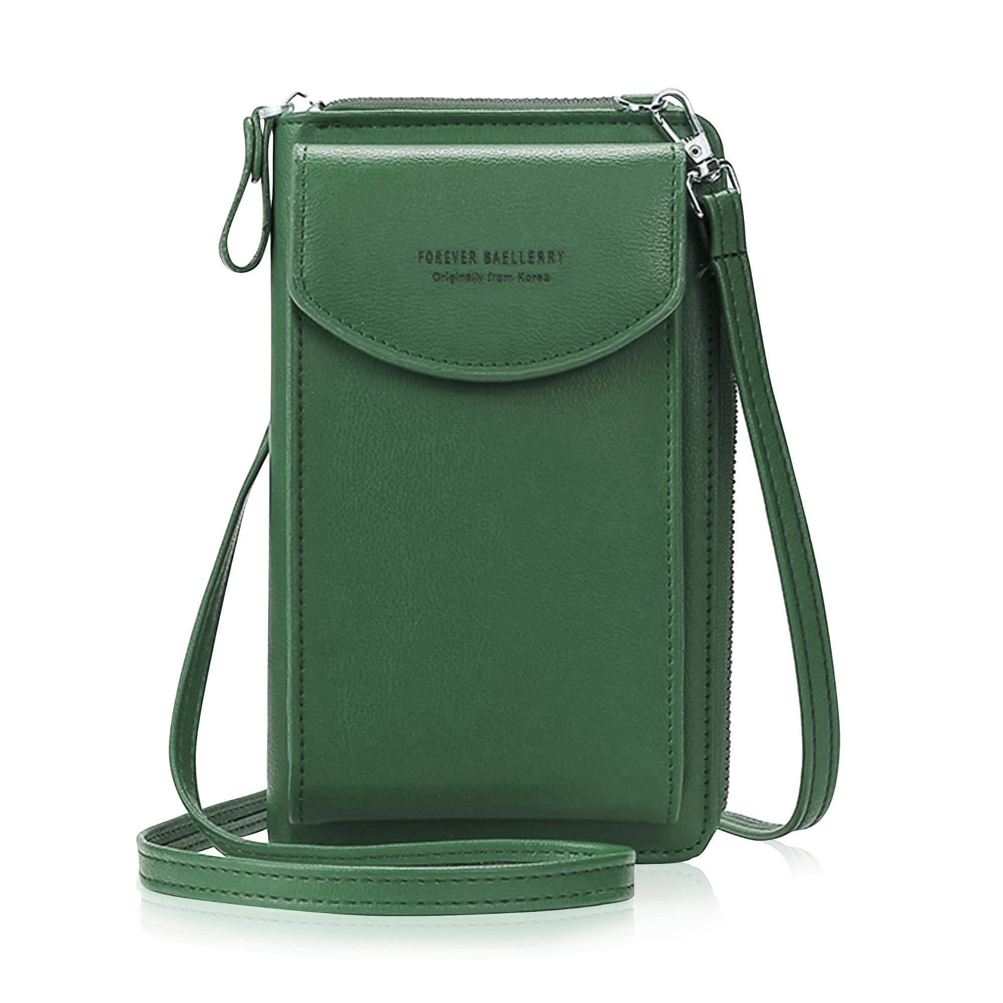 Faux Leather Portable Crossbody Shoulder Bag Cell Phone Purse