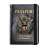 Leather Passport Wallet With Vaccination Card Slot & Elastic Strap