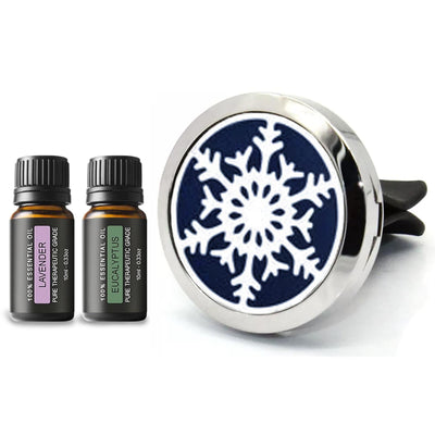 Holiday Themed Aromatherapy Essential Oil Car Vent Diffuser with 2 Optional Oils