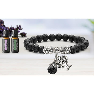 Tree of Life Bohemian Lava Diffuser Bracelet with Optional Essential Oils